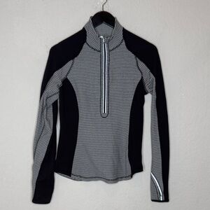 Lululemon womens Striped Quarter-Zip Pullover size 8